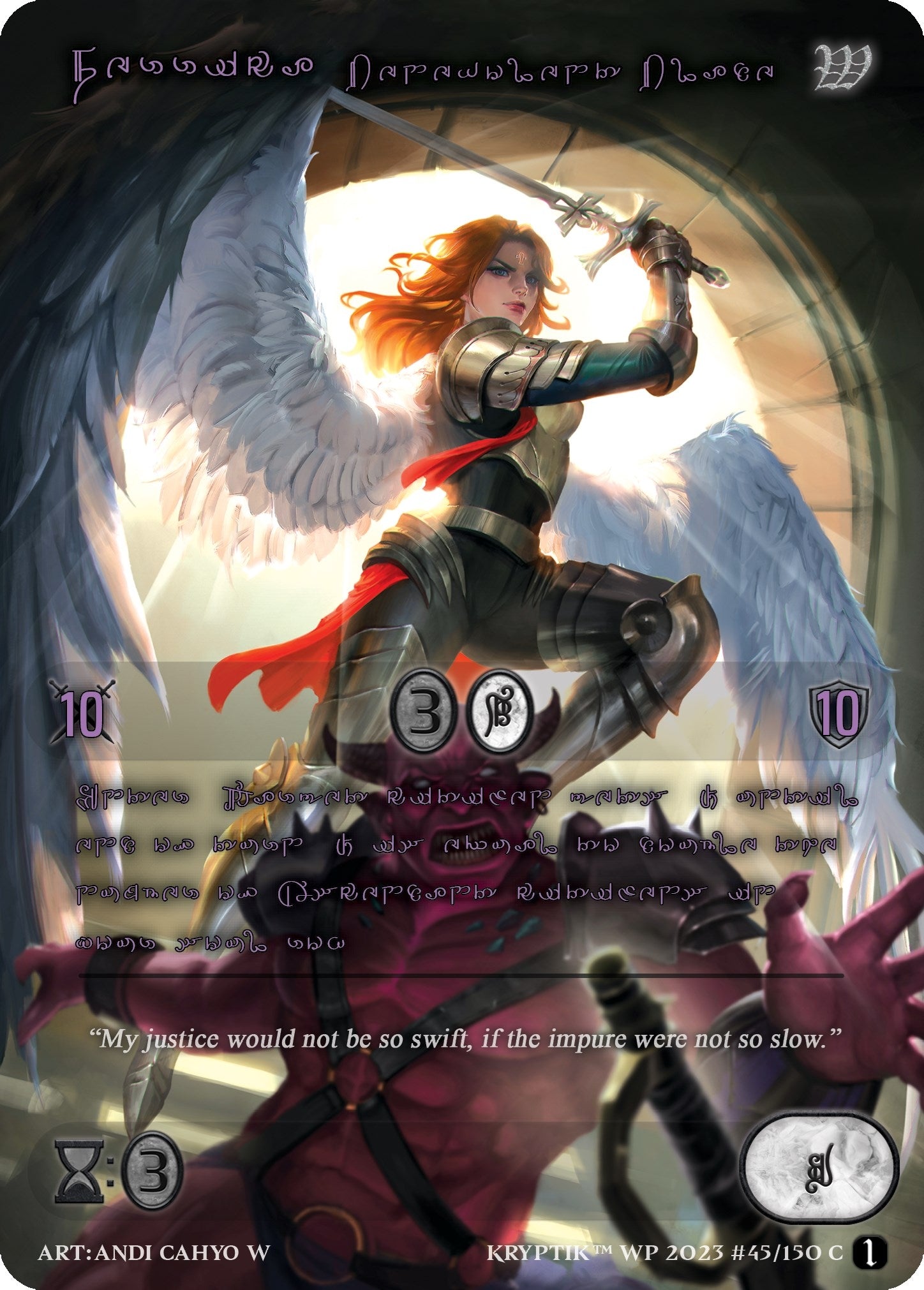 Ferrica Benevolent Blade (Purple Kryptik Language) (45) - Kryptik TCG Single