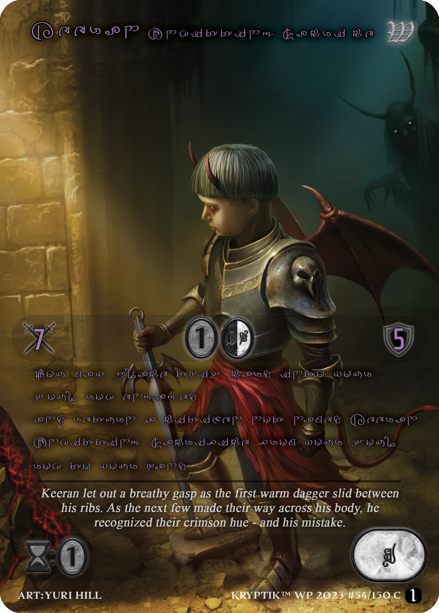 Keeran Unwitting Sacrifice (Purple Kryptik Language) (54) - Kryptik TCG Single