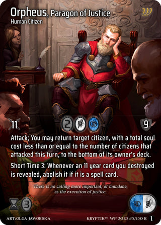 Orpheus Paragon of Justice (5) - Kryptik TCG Single