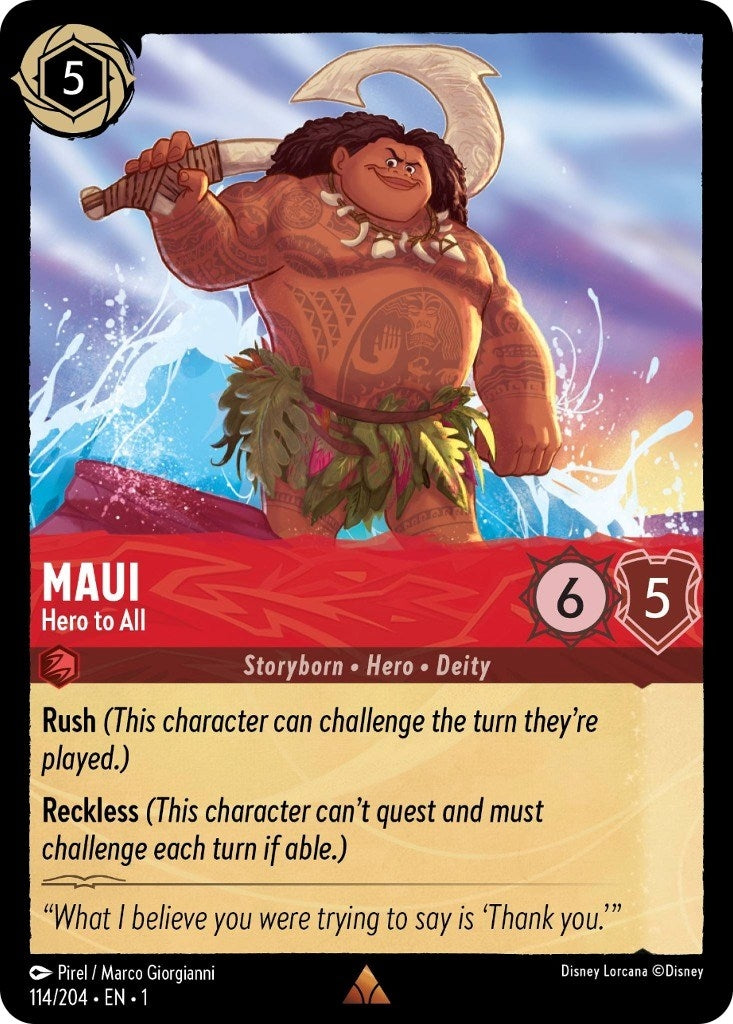 Maui - Hero to All (114) (1) - Disney Lorcana Single