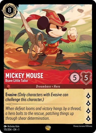 Mickey Mouse - Brave Little Tailor (115) (1) - Disney Lorcana Single