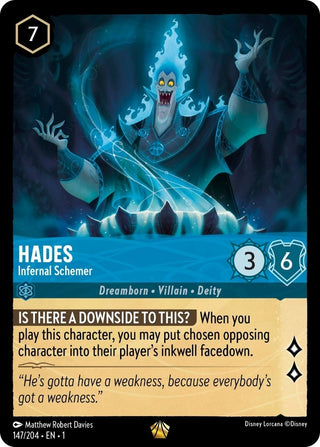 Hades - Infernal Schemer (147) (1) - Disney Lorcana Single