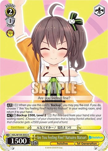 Are You Feeling Fine? Natsuiro Matsuri (104032) [HOL] - Weiss Schwarz Single