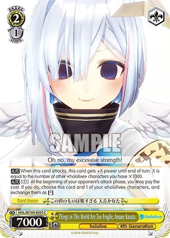 Things in This World Are Too Fragile Amane Kanata (104035) [HOL] - Weiss Schwarz Single