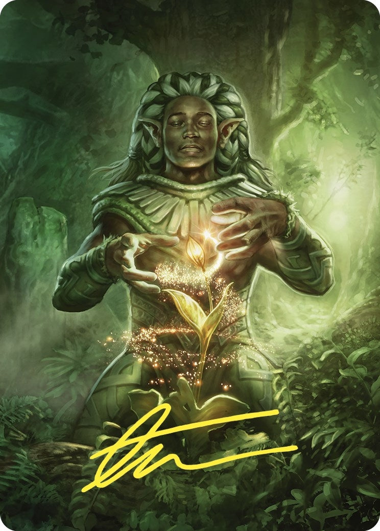 Elvish Mystic Art Card (Gold-Stamped Signature) (41) [ASCMM] - MTG Single