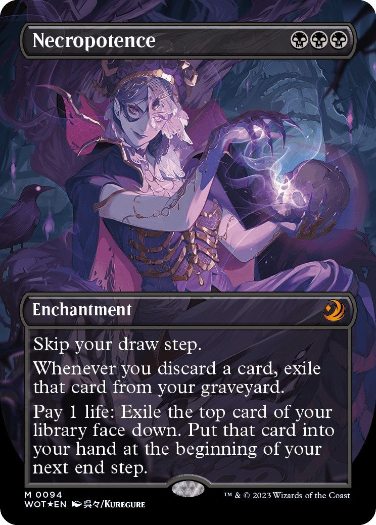 Necropotence (Anime Borderless) (Confetti Foil) (94) [WOT] - MTG Single