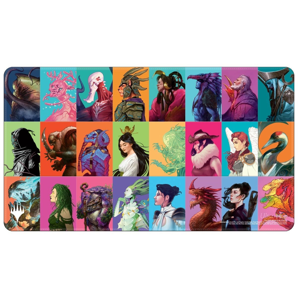 Commander Masters Pop Collage White Stitched Standard Gaming Playmat for Magic: The Gathering - Playmats Sealed