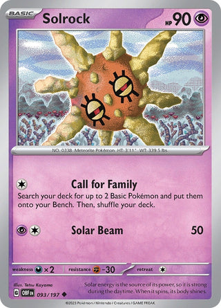 Solrock (093/197) (SV03: Obsidian Flames)