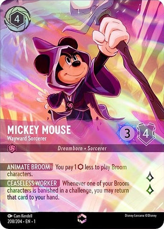 Mickey Mouse - Wayward Sorcerer (Enchanted) (208) (1) - Disney Lorcana Single