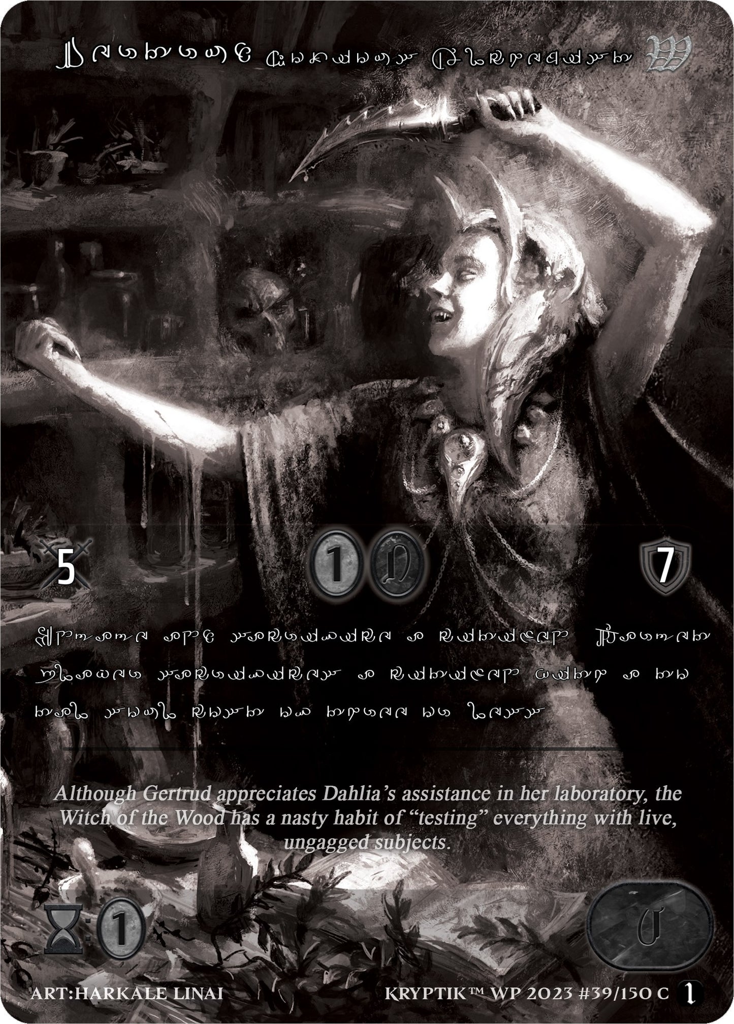 Gertrud Noxious Alchemist (Silver Kryptik Language) (39) [KPTGC] - Kryptik TCG Single