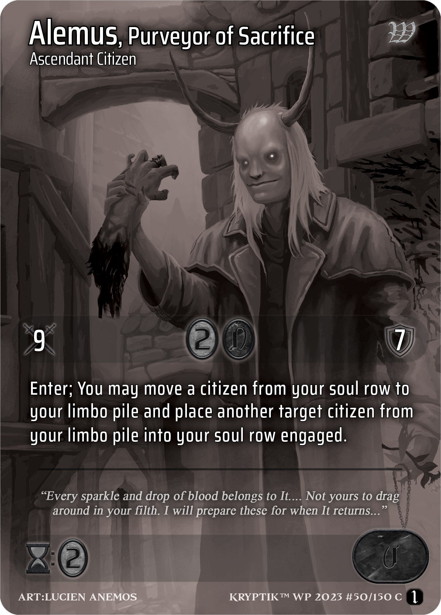 Alemus Purveyor of Sacrifice (50) [KPTGC] - Kryptik TCG Single