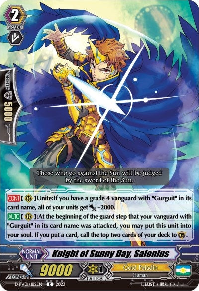 Knight of Sunny Day Salonius (1182) [D-PV01] - Cardfight Vanguard Single