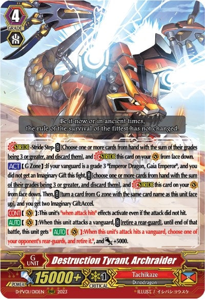Destruction Tyrant Archraider (1010) [D-PV01] - Cardfight Vanguard Single