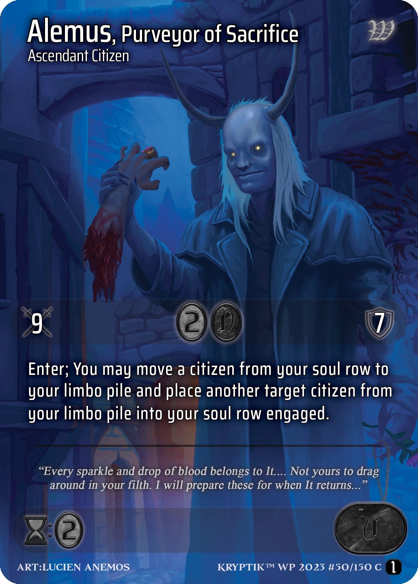 Alemus Purveyor of Sacrifice (Cosmo Foil) (50) - Kryptik TCG Single