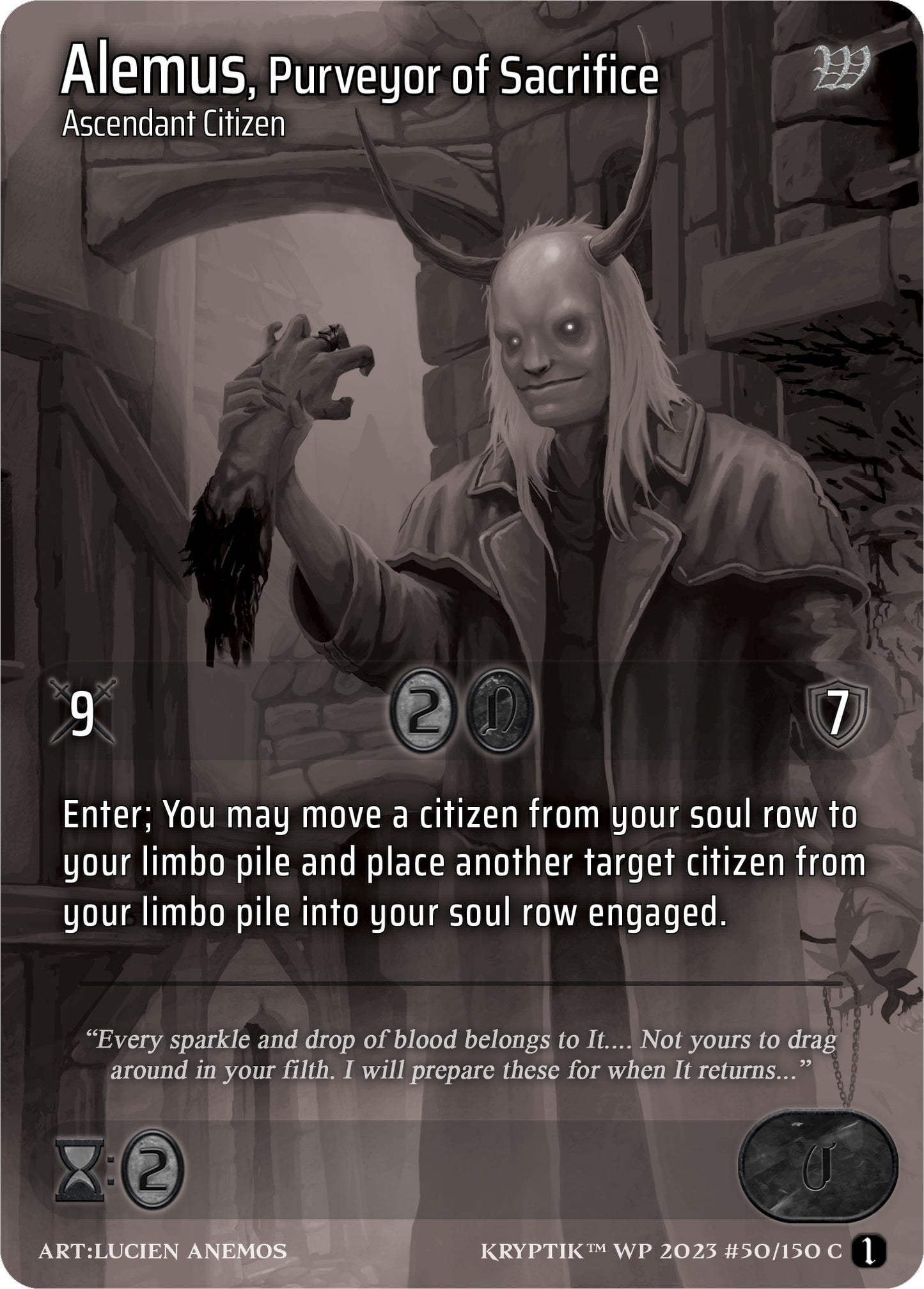 Alemus Purveyor of Sacrifice (Cosmo Foil) (50) [KPTGC] - Kryptik TCG Single