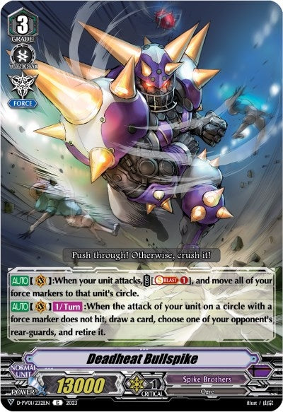 Deadheat Bullspike (1232) [D-PV01] - Cardfight Vanguard Single