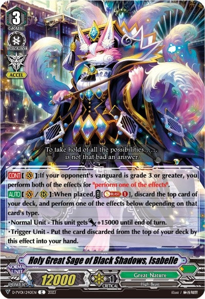 Holy Great Sage of Black Shadows Isabelle (1240) [D-PV01] - Cardfight Vanguard Single