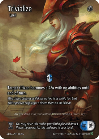 Trivialize (Full Art) (130) [KPT] - Kryptik TCG Single