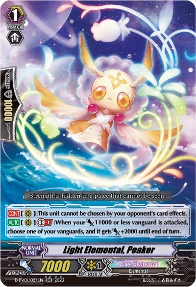 Light Elemental Peaker (1027) [D-PV01] - Cardfight Vanguard Single