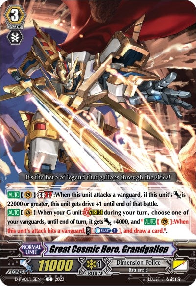 Great Cosmic Hero Grandgallop (1113) [D-PV01] - Cardfight Vanguard Single