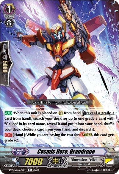 Cosmic Hero Grandrope (1137) [D-PV01] - Cardfight Vanguard Single