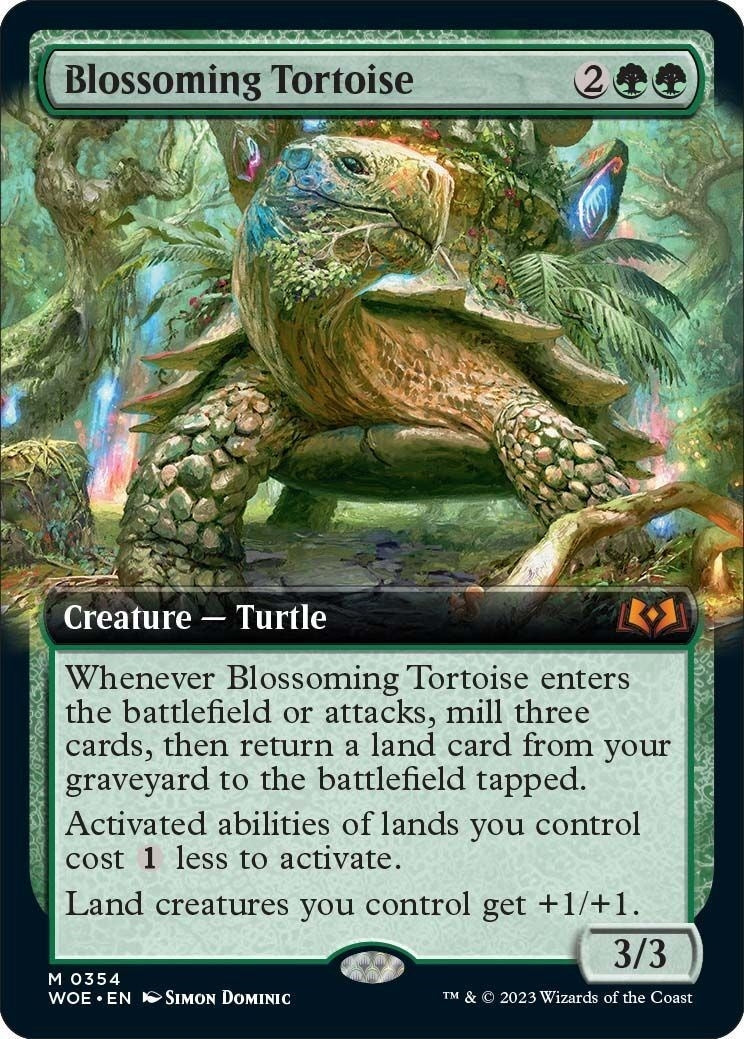 Blossoming Tortoise (Extended Art) (354) [WOE] - MTG Single