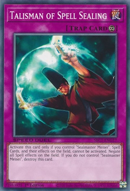 Talisman of Spell Sealing (117) (SBC1) - YuGiOh Single