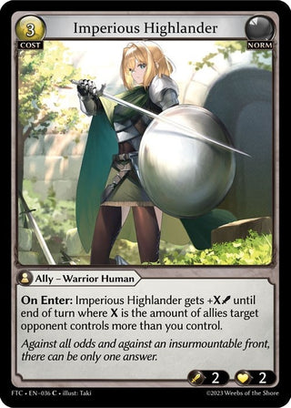 Imperious Highlander (36) (FTC) - Grand Archive TCG Single