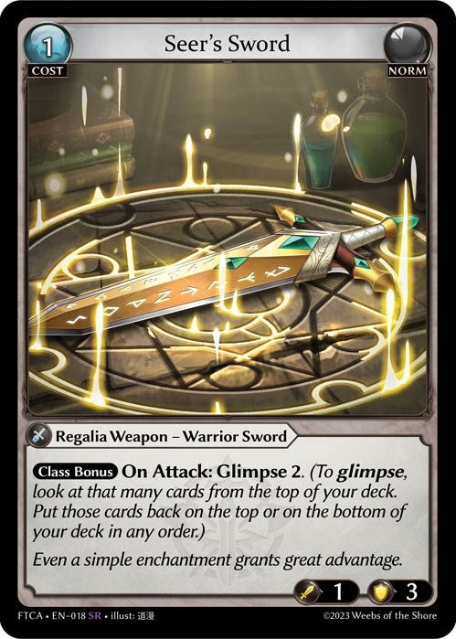 Seer’s Sword (18) (FTC) - Grand Archive TCG Single