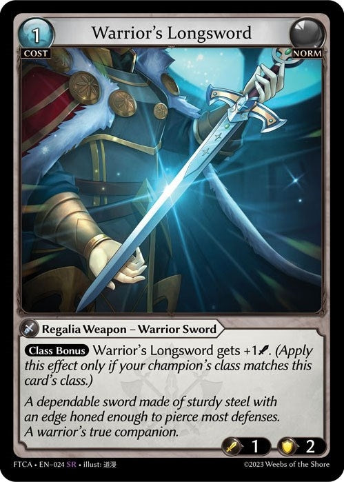 Warrior’s Longsword (24) (FTC) - Grand Archive TCG Single