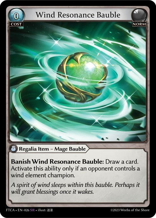 Wind Resonance Bauble (26) (FTC) - Grand Archive TCG Single