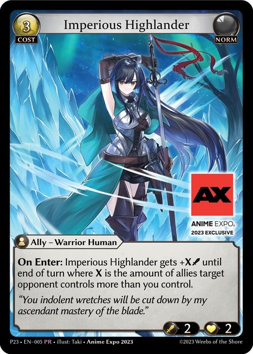 Image for Imperious Highlander (005) (Promotional Cards) - Grand Archive TCG