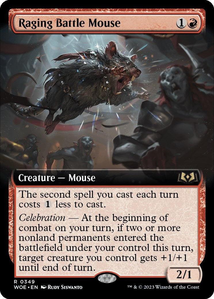Raging Battle Mouse (Extended Art) (349) [WOE] - MTG Single