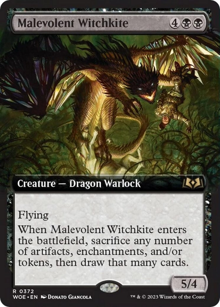 Malevolent Witchkite (Extended Art) (372) [WOE] - MTG Single