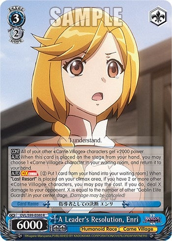 A Leader’s Resolution Enri (99080) [OVL/S99] - Weiss Schwarz Single