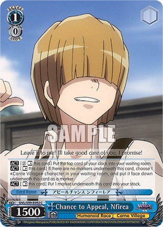 Chance to Appeal Nfirea (99092) [OVL/S99] - Weiss Schwarz Single