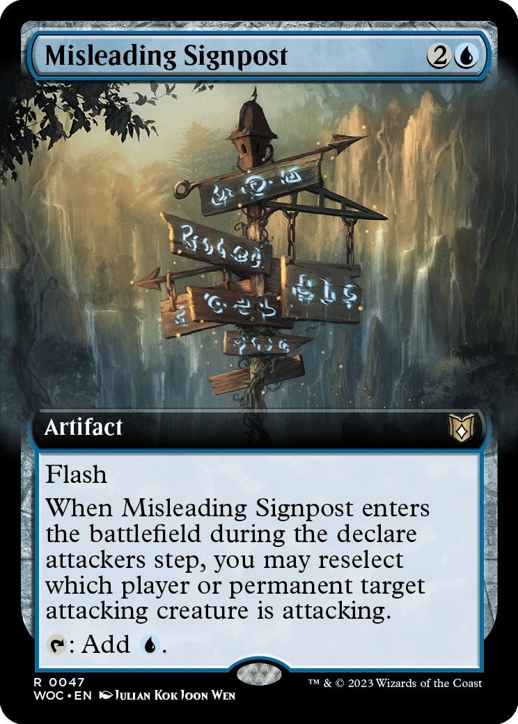 Misleading Signpost (Extended Art) (47) [WOC] - MTG Single