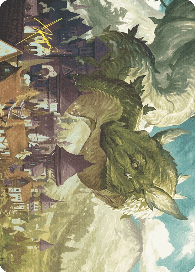 Beanstalk Wurm Art Card (Gold-Stamped Signature) (23) [ASWOE] - MTG Single