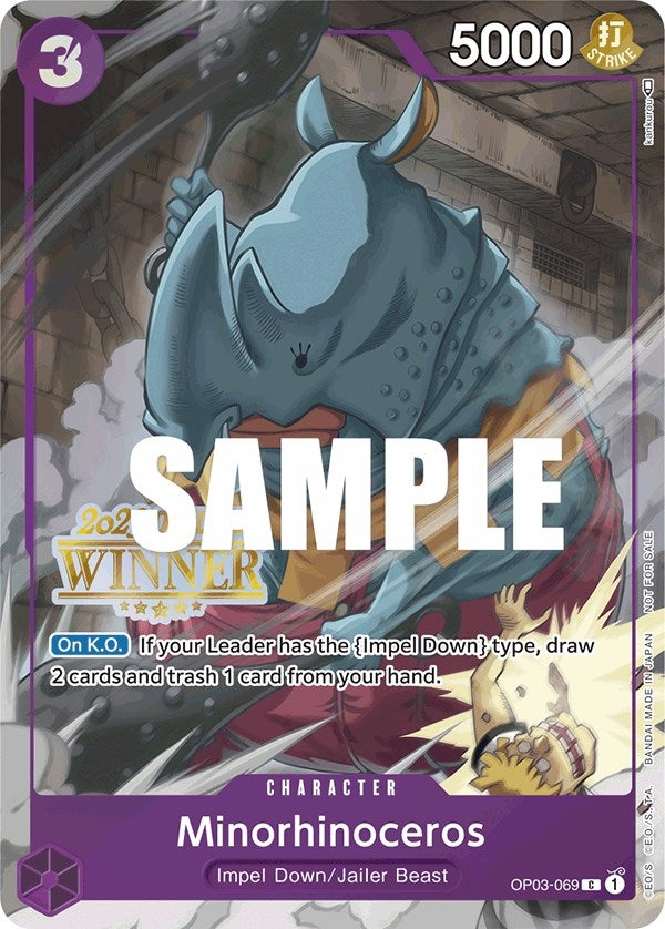Minorhinoceros (Offline Regional 2023) [Winner] (3069) (OP-PR) - One Piece Card Game Single