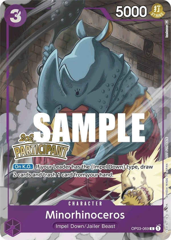 Minorhinoceros (Offline Regional 2023) [Participant] (3069) (OP-PR) - One Piece Card Game Single