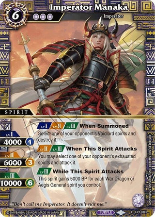 Imperator Manaka (1003) [L01] - Battle Spirits Saga Single