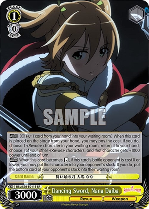 Dancing Sword Nana Daiba (SR) (98011) [RSL] - Weiss Schwarz Single