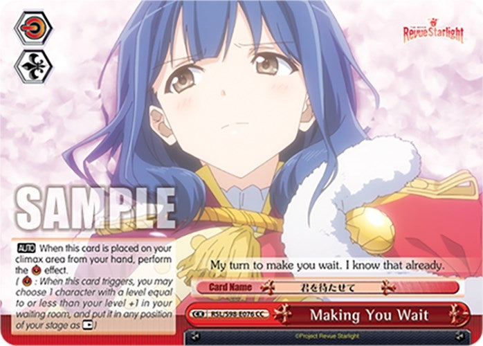 Making You Wait (98076) [RSL] - Weiss Schwarz Single