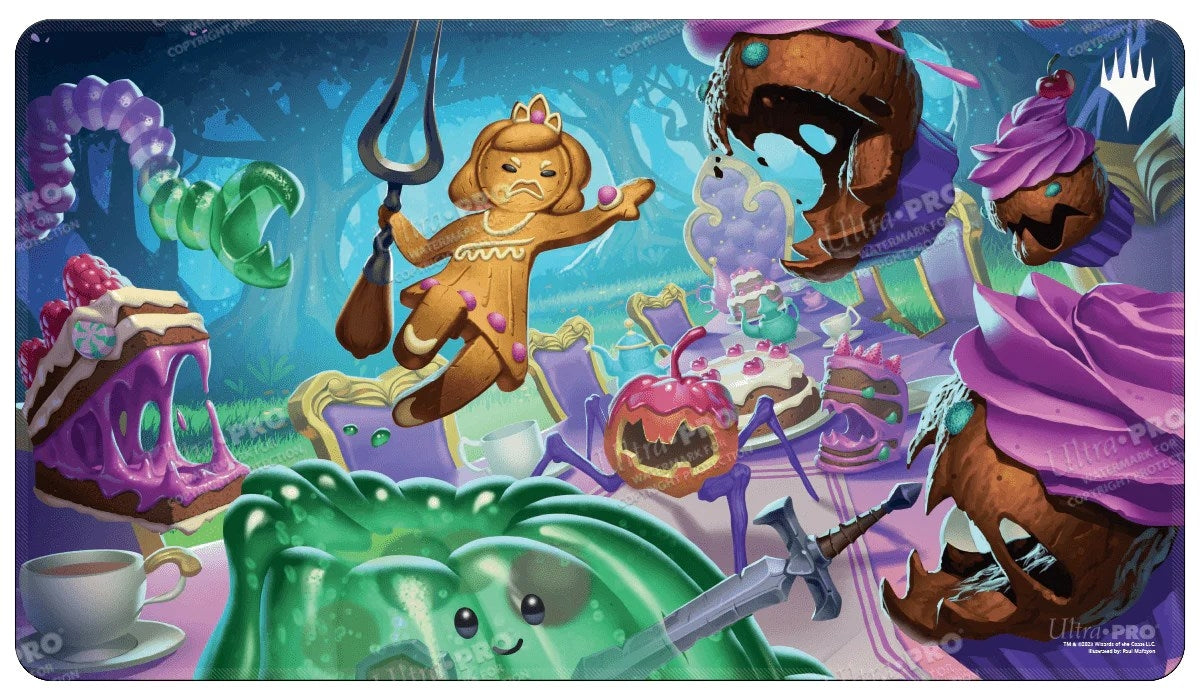 Wilds of Eldraine Food Fight White Stitched Standard Gaming Playmat for Magic: The Gathering - Playmats Sealed