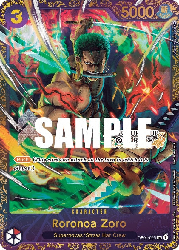 Roronoa Zoro - OP01-025 (Treasure Cup) (1025) (OP-PR) - One Piece Card Game Single