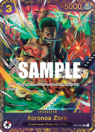 Roronoa Zoro - OP01-025 (Treasure Cup) (1025) (OP-PR) - One Piece Card Game Single