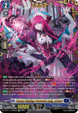 Famed Blazing Demonic Lady Oriens (FFR) (1106) [D-BT11] - Cardfight Vanguard Single