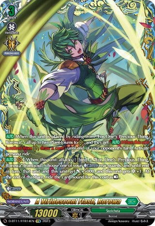 A Viridescent Flash Rorowa (FFR) (1114) [D-BT11] - Cardfight Vanguard Single