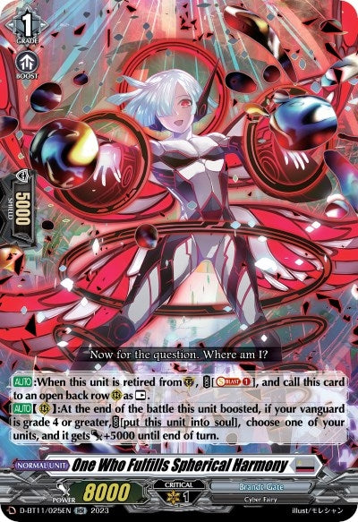 One Who Fulfills Spherical Harmony (11025) [D-BT11] - Cardfight Vanguard Single