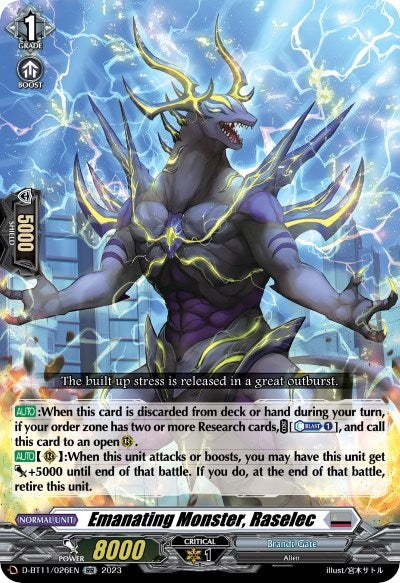 Emanating Monster Raselec (11026) [D-BT11] - Cardfight Vanguard Single